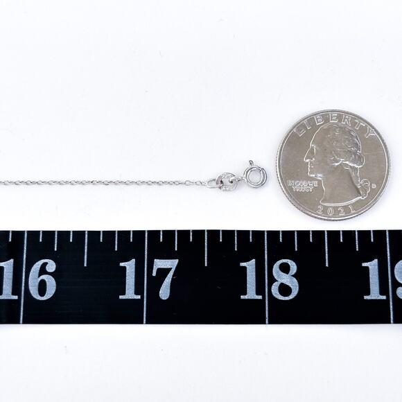 Vintage Sterling Silver 925 0.8mm Cable Chain Necklace 18" - Picture 2 of 3